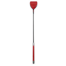 Load image into Gallery viewer, PLE SUR: Crop - 21&quot; PU Dark Red Leather wide Tip Riding Crop
