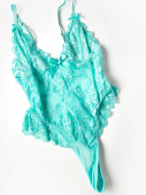 Load image into Gallery viewer, OH LA LA CHERI : Valentine Sheer Lacey Teddy - Mojito