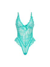 Load image into Gallery viewer, OH LA LA CHERI : Valentine Sheer Lacey Teddy - Mojito