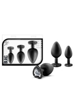 Load image into Gallery viewer, Luxe Bling: Anal Training Kit with White Gems (3 size kit) - Black
