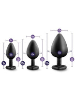 Load image into Gallery viewer, Luxe Bling: Anal Training Kit with White Gems (3 size kit) - Black