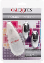Load image into Gallery viewer, Pocket Exotics Vibrating Double Silver Bullets with Wired Remote Control - Silver