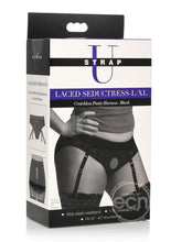 Load image into Gallery viewer, Strap U Laced Seductress Lace Crotchless Panty Harness with Garter Strap