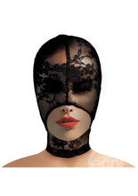Load image into Gallery viewer, Master Series Lace Seduction Lace Bondage Hood - Black