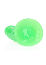 Load image into Gallery viewer, RealRock Slim Glow in the Dark Dildo with Suction Cup 7in - Green