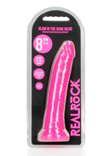 Load image into Gallery viewer, RealRock Slim Glow in the Dark Dildo with Suction Cup 8in (available in 2 colours)