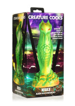 Load image into Gallery viewer, Creature Cocks Nebula Alien Silicone Dildo - Green/Gold/Red
