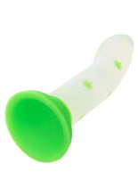 Load image into Gallery viewer, Glow Stick Leaf Silicone Glow in the Dark Dildo with Suction Base - Green