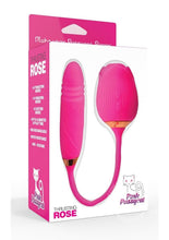 Load image into Gallery viewer, Pink Pussycat Vibrating Thrusting Rechargeable Silicone Rose with Remote - Pink
