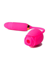 Load image into Gallery viewer, Pink Pussycat Vibrating Thrusting Rechargeable Silicone Rose with Remote - Pink