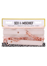 Load image into Gallery viewer, Sex & Mischief Peaches ‘n CreaMe Fur Collar & Leash - Ivory/Rose Gold