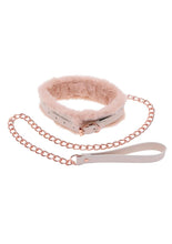 Load image into Gallery viewer, Sex & Mischief Peaches ‘n CreaMe Fur Collar & Leash - Ivory/Rose Gold
