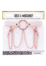 Load image into Gallery viewer, Sex & Miscielf Peaches 'n CreaMe Collar with Nipple Clamps - Ivory/Rose Gold