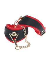 Load image into Gallery viewer, Ouch! Milan Collection Leg Cuffs - Black/Red