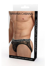 Load image into Gallery viewer, Banana Cabana Lace Nights Open Back Brief