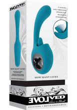 Load image into Gallery viewer, "How Many Licks" Rechargeable Silicone Vibrator with Clitoral Stimulator - Blue