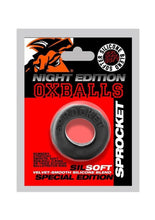 Load image into Gallery viewer, Oxballs : Atomic Jock Sprocket Super Stretchy Cock Ring Night Edition - Black