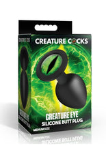 Load image into Gallery viewer, Creature Cocks Green Eye Silicone Butt Plug - Black/Green - available in 3 sizes