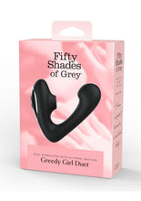 Load image into Gallery viewer, Fifty Shades of Grey : Greedy Girl Duet Rechargeable Silicone Dual Stimulator - Black