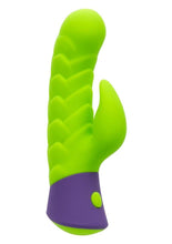 Load image into Gallery viewer, Rave Dragon G Rechargeable Silicone Rabbit Vibrator - Green/Purple