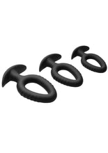 Load image into Gallery viewer, Master Series Pop Plugs Hollow Silicone Anal Trainer Set (3 Piece) - Black