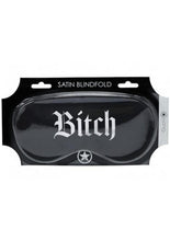 Load image into Gallery viewer, OUCH! : Satin Blindfold "BITCH" - Black