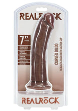 Load image into Gallery viewer, RealRock Realistic Skin Curved Dildo 7in - Chocolate
