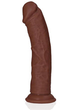Load image into Gallery viewer, RealRock Realistic Skin Curved Dildo 7in - Chocolate