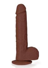 Load image into Gallery viewer, RealRock Realistic Skin Straight Realistic Dildo with Balls and Suction Cup 7in - Chocolate