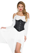 Load image into Gallery viewer, LEG AVENUE : Steel Boned Satin Waist Cincher (in Black or Red)