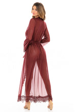 Load image into Gallery viewer, Oh La La Cheri: EYELASH LACE FLOOR LENGTH ROBE W/ SATIN SASH