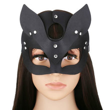 Load image into Gallery viewer, TOUCH OF FUR: Adjustable Leather Mask
