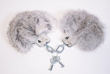 Load image into Gallery viewer, TOUCH OF FUR: Rabbit Fur Locking Metal Handcuffs with 2 Keys [Choice of 4 Colors]
