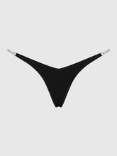 Load image into Gallery viewer, HOUSE OF DESIRE: KRYSTAL CLEAR STRAP THONG - Black