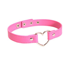 Load image into Gallery viewer, PLE SUR : Choker collar w/ Heart connector PVC (2 colours)