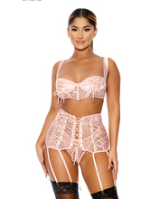 Load image into Gallery viewer, ForPlay - IN A CINCH: Corset Bra, Garter Belt, and Thong Set
