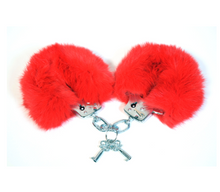 Load image into Gallery viewer, TOUCH OF FUR: Rabbit Fur Locking Metal Handcuffs with 2 Keys [Choice of 4 Colors]
