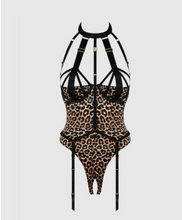Load image into Gallery viewer, House of Desire: DEVON STRAPPY TEDDY LEOPARD & BLACK