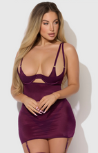 Load image into Gallery viewer, HOUSE OF DESIRE: YASMINE SHIMMER MESH O-RING THIGH GARTER CHEMISE SET