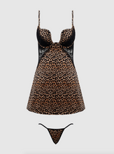 Load image into Gallery viewer, HOUSE OF DESIRE: DEVON SILKY SATIN SWIRL PLUNGE PUSH UP BABYDOLL SET