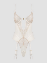 Load image into Gallery viewer, HOUSE OF DESIRE: DELILAH EMBROIDERED OPEN BACK TEDDY