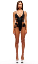 Load image into Gallery viewer, FORPLAY : Strap Tease 1-Piece Strappy Matte Vinyl Teddy