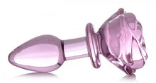 Load image into Gallery viewer, Booty Sparks: Pink Rose Glass Anal Plug - Small