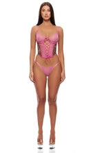 Load image into Gallery viewer, FORPLAY : Animal Instincts Sheer Mesh Bustier Lingerie Set