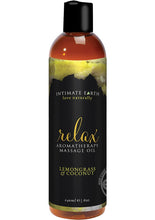 Load image into Gallery viewer, INTIMATE EARTH - Relax Aromatherapy Massage Oil Lemongrass &amp; Coconutj
