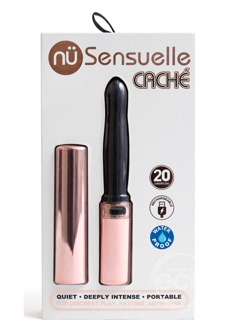 Nu Sensuelle Cache 20 Function Silicone Rechargeable Covered Vibrator - Rose Gold