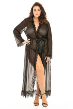 Load image into Gallery viewer, Oh La La Cheri: EYELASH LACE FLOOR LENGTH ROBE W/ SATIN SASH
