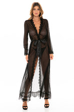Load image into Gallery viewer, Oh La La Cheri: EYELASH LACE FLOOR LENGTH ROBE W/ SATIN SASH