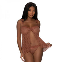Load image into Gallery viewer, *sale Item* Magic Silk: CARAMEL KISS FLY AWAY BABY DOLL & THONG SET