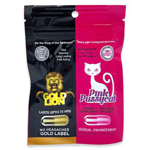 GOLD LION + PINK PUSSYCAT: His & Hers Enhancement Pills